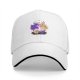 Black baseball cap with cute fantasy bird family illustration