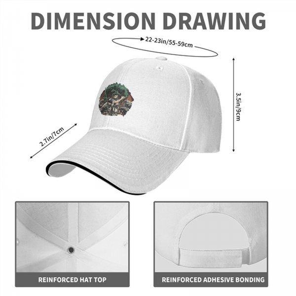 Black Baseball Cap With Anime Swordsman Graphic Print