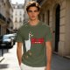 Olive T-Shirt With Metal Goose Solid Parody Graphic Print