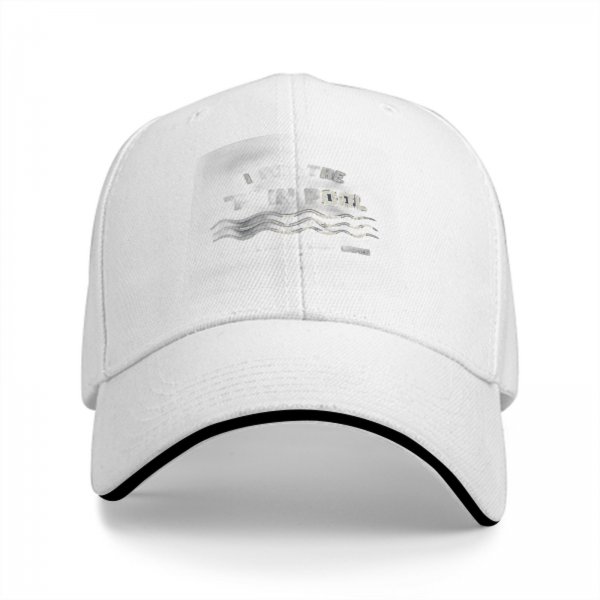 Black baseball cap with water wave and pool themed graphic