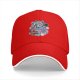Black Baseball Cap With Whimsical Blue Cat Art Print