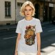 Olive T-shirt with Monster Burger and Japanese Graphic Print