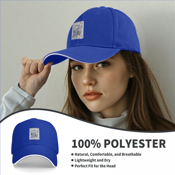 Black baseball cap with elf tarot card graphic