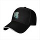 Black baseball cap with anime forest spirit graphic print