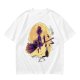 Olive t-shirt with witch flying on broom against full moon