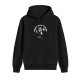 Black hoodie with cartoon cat and 'Don't Be Offended' print