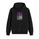Black Hoodie With Psychedelic Skull Graphic Print
