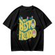 Olive graphic t-shirt with 'MY BESTO FRIENDO' anime character print