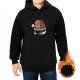 Black Hoodie With Cute Ham And Skull Graphic Print