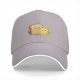 Black Baseball Cap With Cute Bread And Butter Cartoon Print