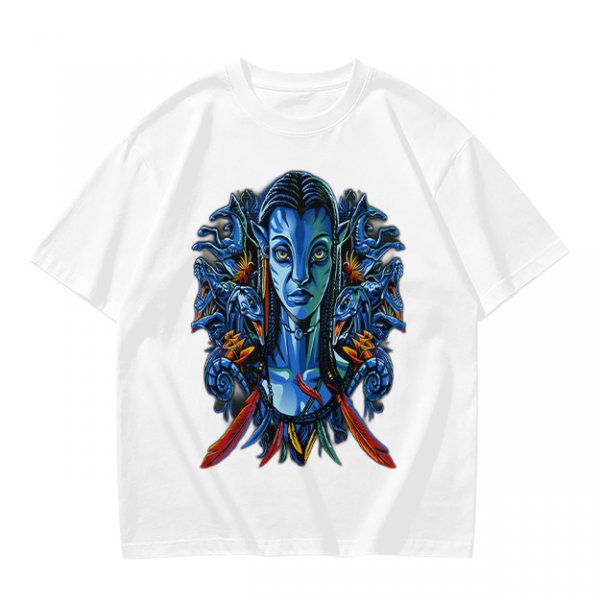 Olive T-Shirt with Na'vi Character and Pandora Creatures Artwork