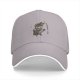 Black baseball cap with skeleton sitting on stool graphic