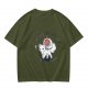 Olive T-Shirt With Chibi Princess Mononoke Wolf Rider Artwork