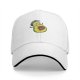 Black baseball cap with cartoon astronaut avocado print