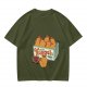 Olive T-Shirt With Cartoon Chicken Nuggets Box Print