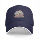Black Baseball Cap With Whimsical Crescent Moon Animal Group Art