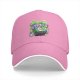 Black baseball cap with neon skull juice box graphic