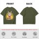 Totoro in Yellow Cardigan with Catbus Graphic T-Shirt