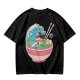 Olive T-shirt with Great Wave Ramen Bowl Graphic Design