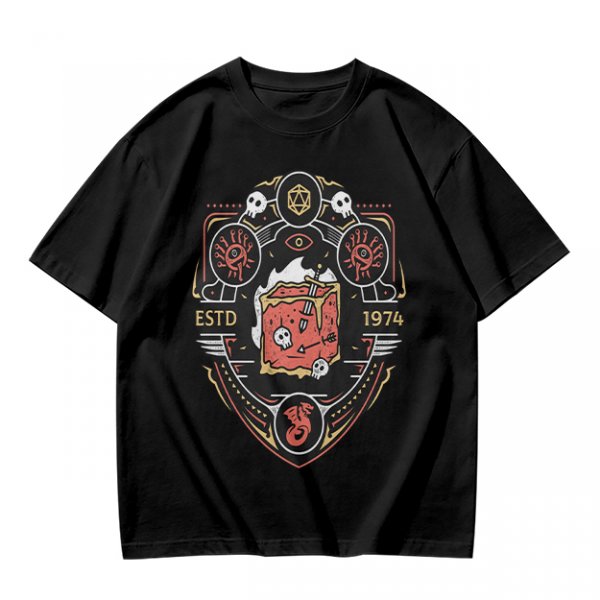 Olive Dungeons & Dragons Themed Graphic T-Shirt ESTD 1974