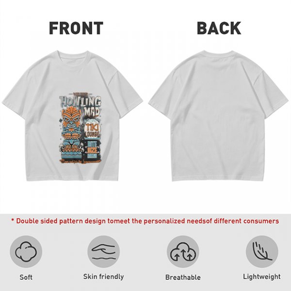 Olive t-shirt with Howling Mad Tiki Lounge graphic print