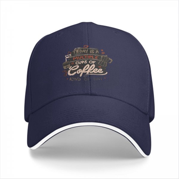 Black Baseball Cap With Coffee Lover Quote Design