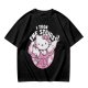 Olive t-shirt with muscular Hello Kitty graphic and 'I Took The Stairs' text