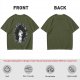 Olive T-Shirt with Kodama Forest Spirit Floral Wreath Print