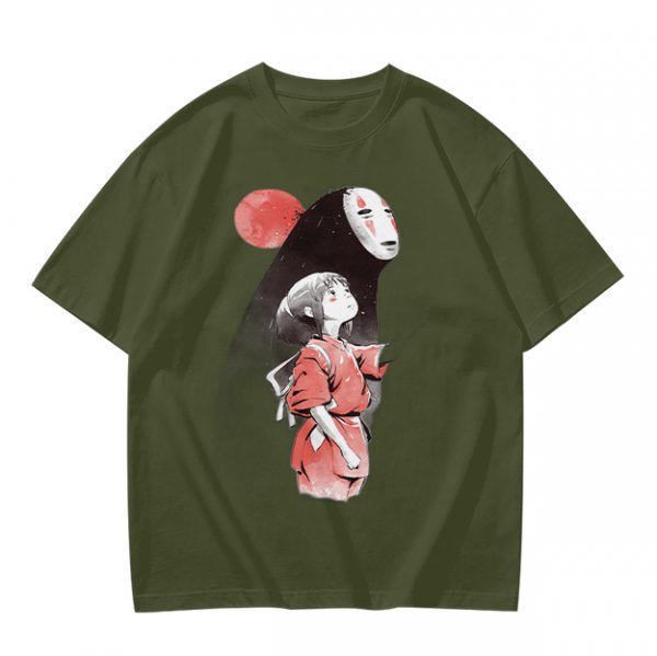 Spirited Away Chihiro and No Face Anime Graphic T-Shirt