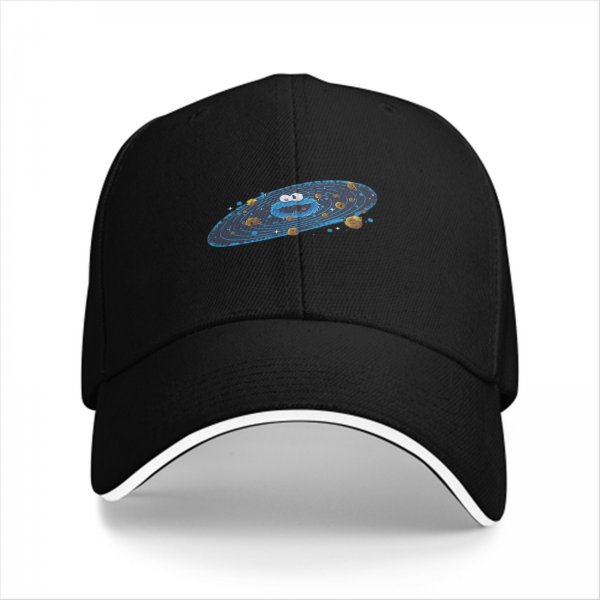 Black Baseball Cap With Cookie Monster Galaxy Print