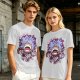 Olive T-shirt with Joyboy Gear 5 Luffy Laughing Anime Print