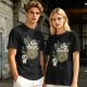 Olive T-shirt with Kodama Tree Spirits in Pocket and Leaves Print