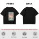 Olive T-shirt with Japanese style dragon and lightning graphic print