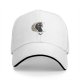 Black Baseball Cap with Black Cat on Crescent Moon Design