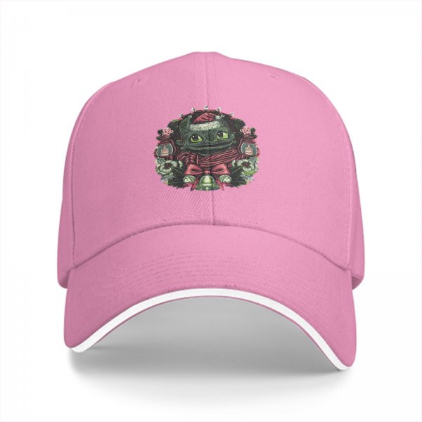 Black Baseball Cap With Christmas Toothless Dragon Graphic