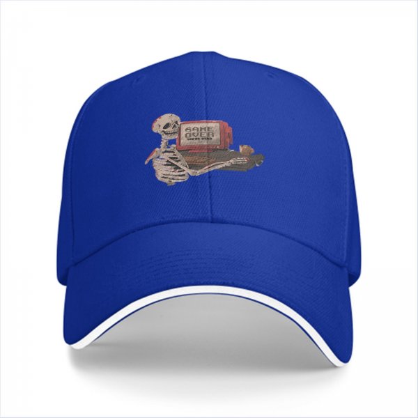 Black baseball cap with skeleton gaming 'Game Over' graphic