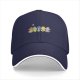 Black Baseball Cap With Colorful Cartoon Character Group Print