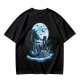 Olive T-Shirt With Dragon Rider Moonlit Fantasy Art Print