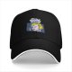 Black Baseball Cap With 'What a Stupid World' Retro Pop Art Print
