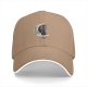 Black Baseball Cap with Black Cat on Crescent Moon Design