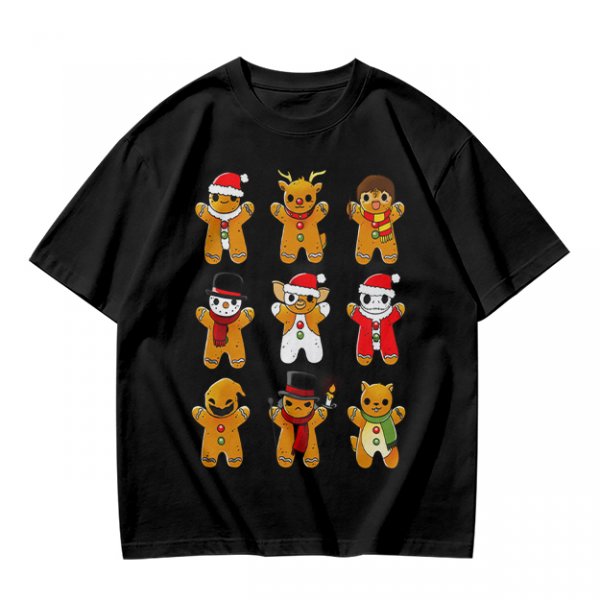 Olive Christmas Gingerbread Character Graphic T-Shirt