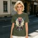 Olive Green T-Shirt With Fantasy Forest Spirit Graphic Print