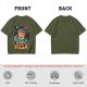Olive t-shirt with space pizza alien graphic and 'We Came in Pizza' text