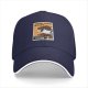 Black baseball cap with raccoon 'Wash Your Hands Before Touching Trash' print