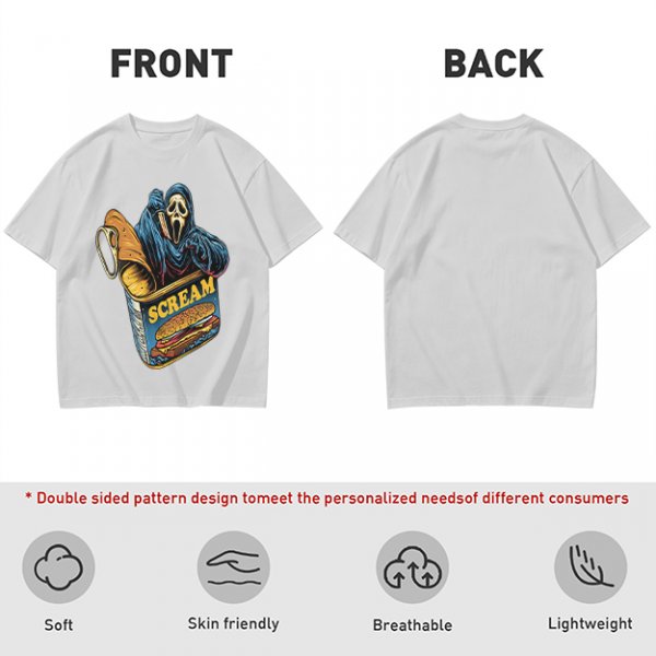 Olive T-Shirt With Ghostface In Scream Can Burger Artwork