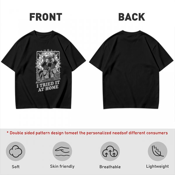 Olive Graphic Tee With Shocked Raccoon Scientist I Tried It At Home Print