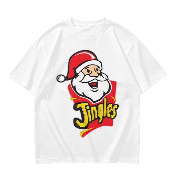 Olive T-Shirt with Santa Claus Jingles Christmas Print