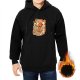 Black Hoodie with Retro Kaiju Monster City Destruction Art