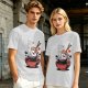 Olive T-shirt with Cute Sushi Dipping in Soy Sauce Graphic