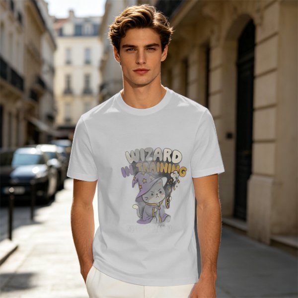 Wizard In Training Cat Graphic Olive T-Shirt